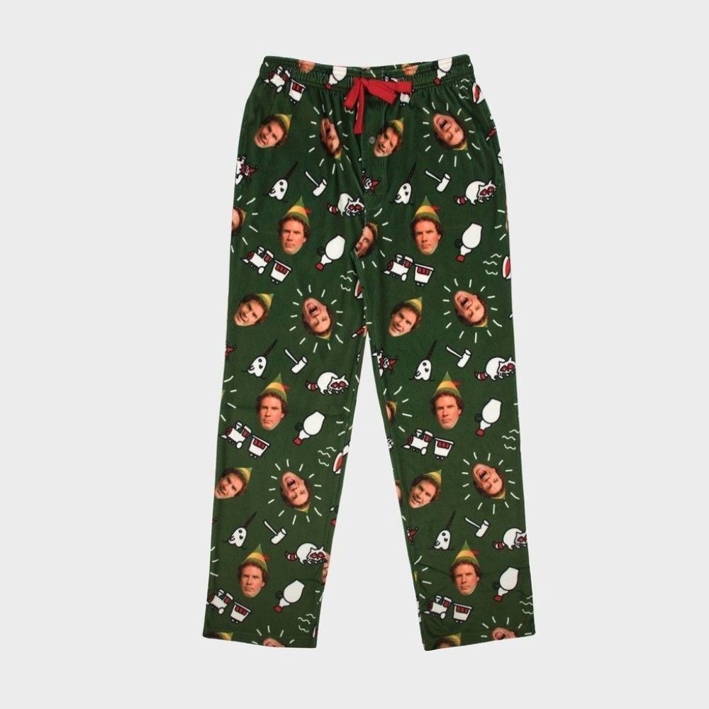 Elf Movie Buddy the Elf Mens Green Pajama Sleep Pants ZPM60S3WBS Small‎ NWT